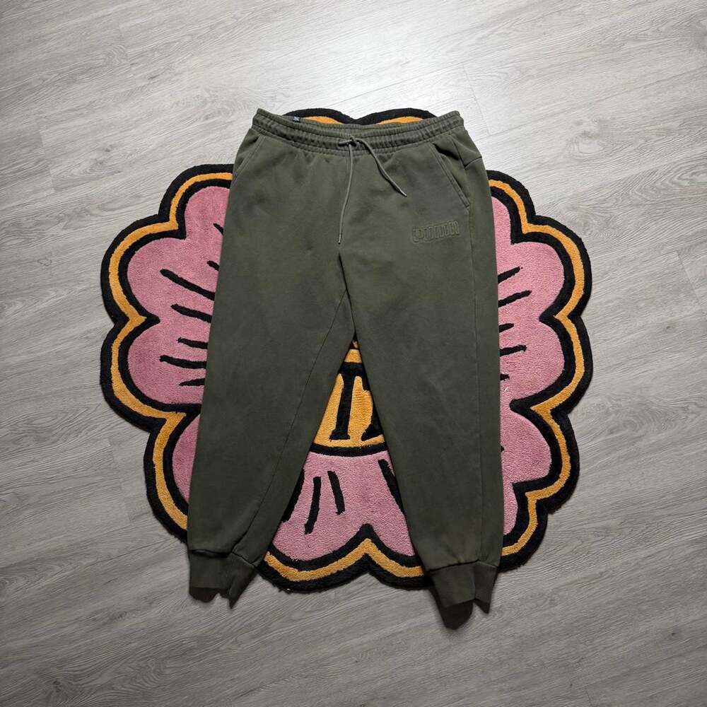 Puma Embossed Logo Jogger Cuffed Sweatpants Size XL Green